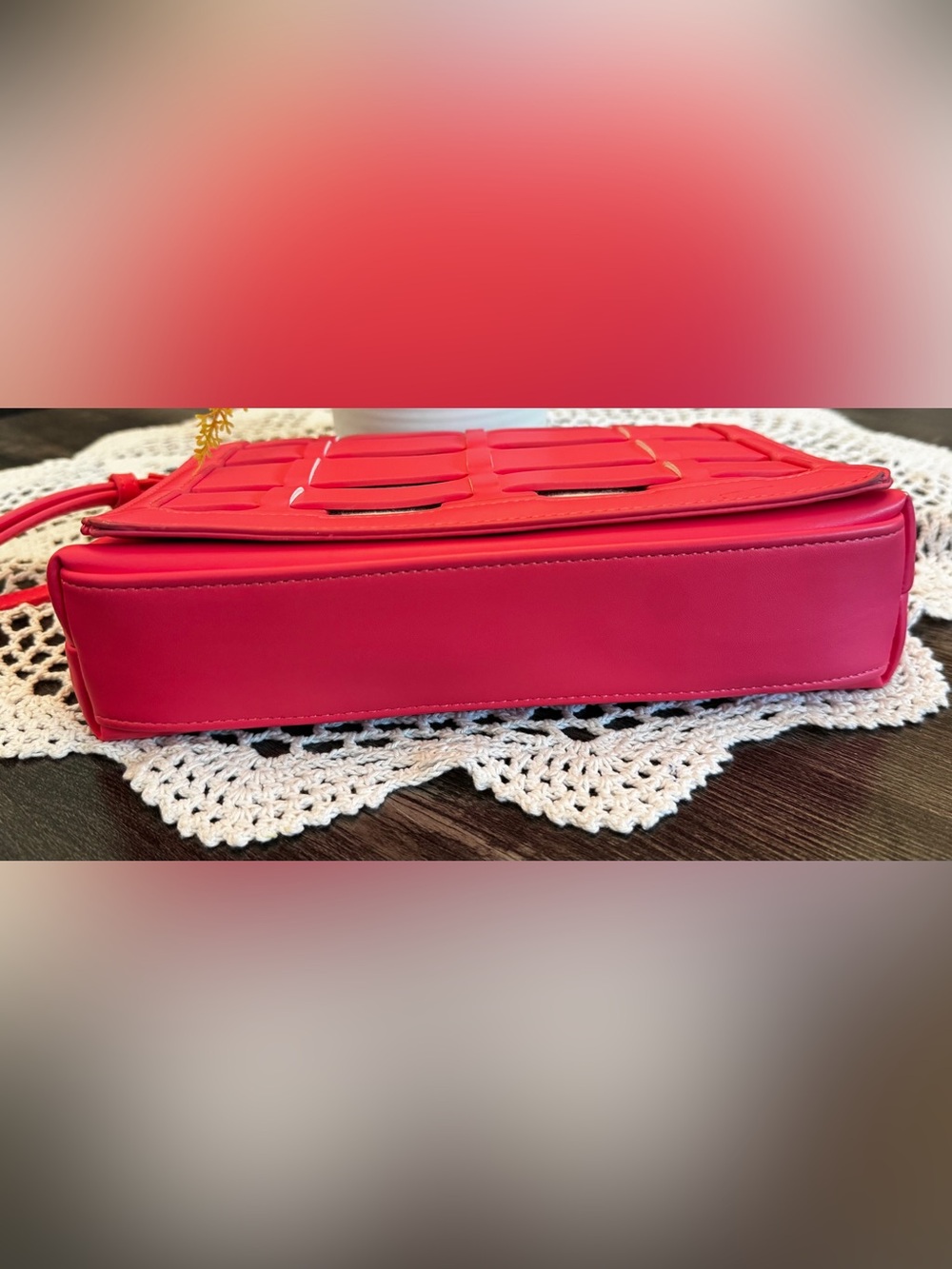 A New Day Pink Woven Basket Weave Crossbody Top Handle Bag - Picture 7 of 14